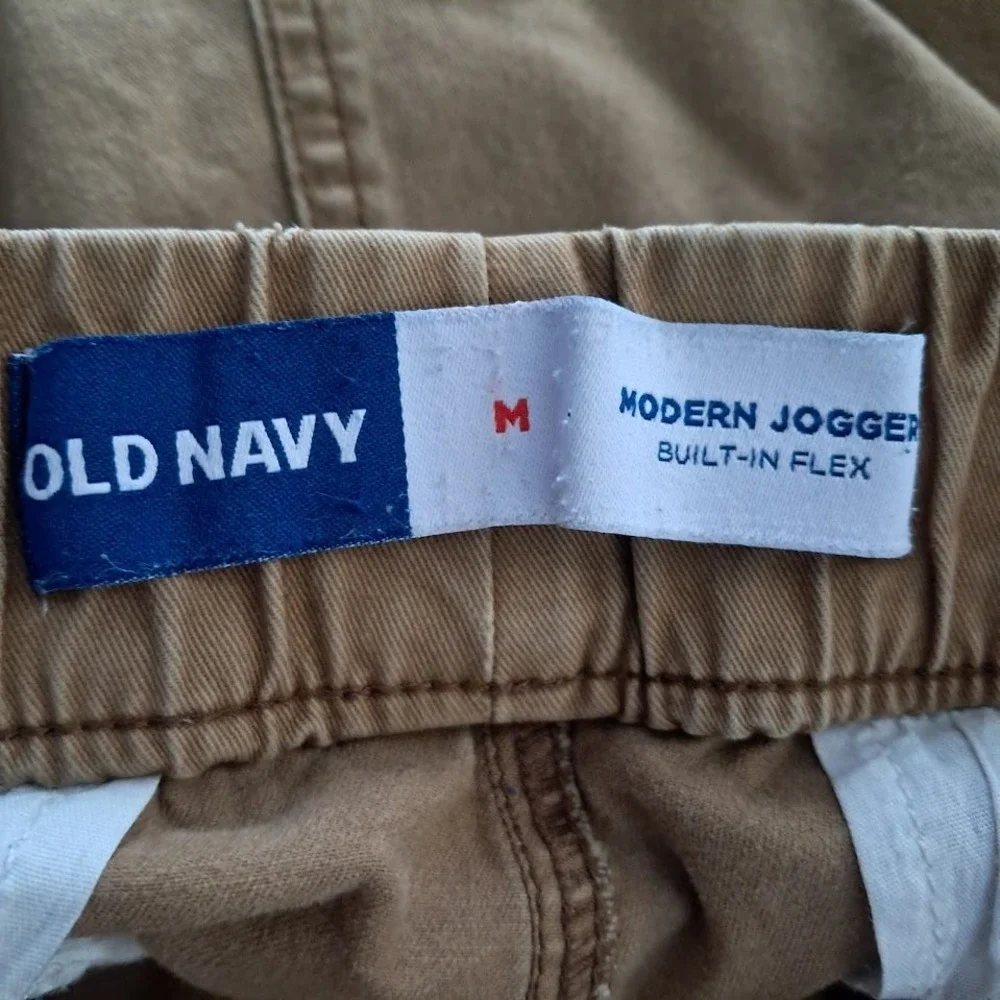 OLD NAVY Men's M Modern Jogger Pants Built-In‎ Flex Khaki Drawstring